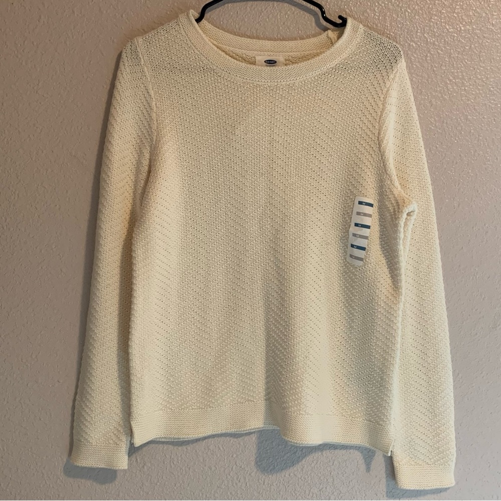 Old Navy Knit White Pullover Sweater Women’s Size M